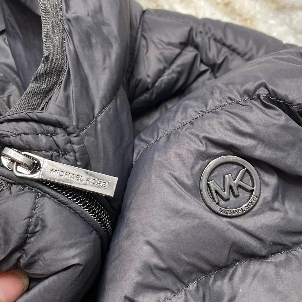 Michael Michael Kors Packable Down Fill Long Jacket Parka Gray Small - Picture 4 of 11